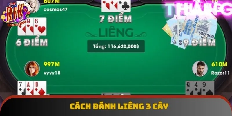 Cách đánh liêng 3 cây đơn giản mà dễ nhớ